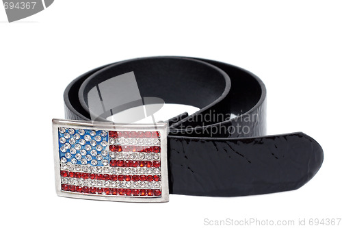 Image of Black leather glossy belt