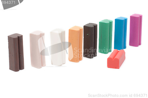 Image of Varicoloured columns plasticine