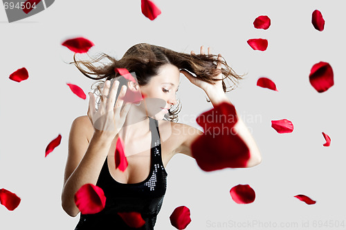 Image of Rose petals woman