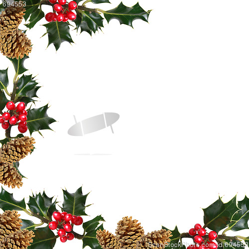 Image of Holly and Pine Cone Border