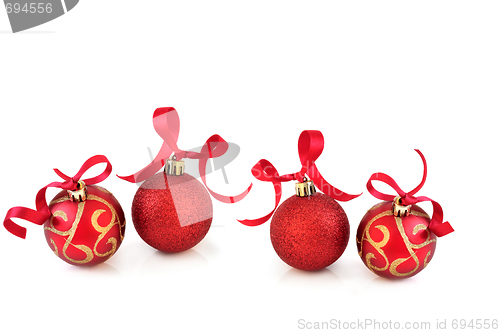 Image of Red and Gold Christmas  Baubles