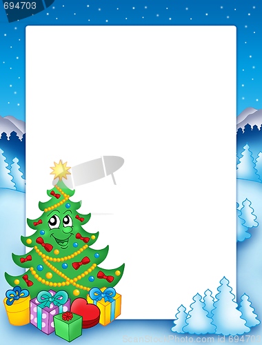 Image of Christmas frame with tree 1
