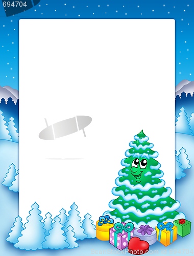 Image of Christmas frame with tree 2