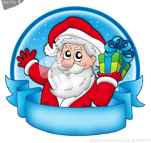 Image of Merry Christmas banner with Santa