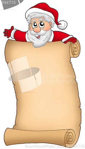 Image of Parchment with happy Santa Claus
