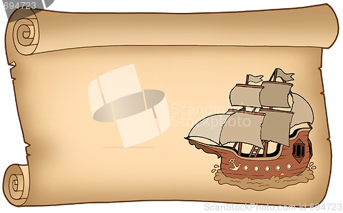 Image of Parchment with old ship