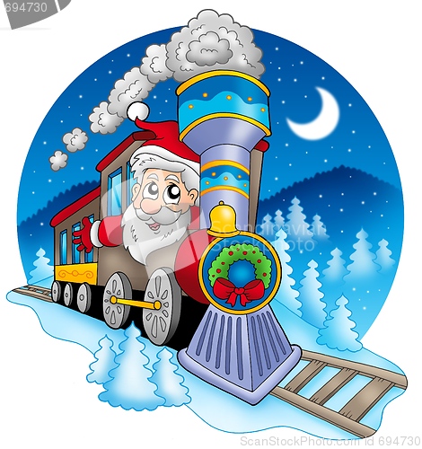 Image of Santa Claus in train