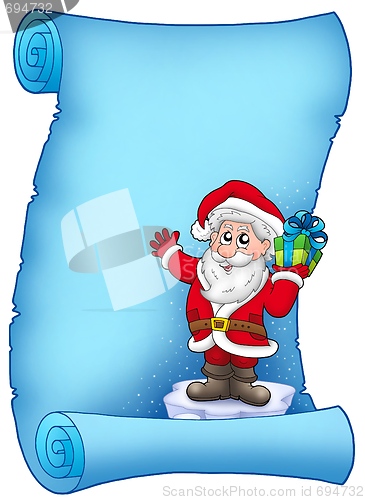 Image of Blue parchment with Santa Claus 5