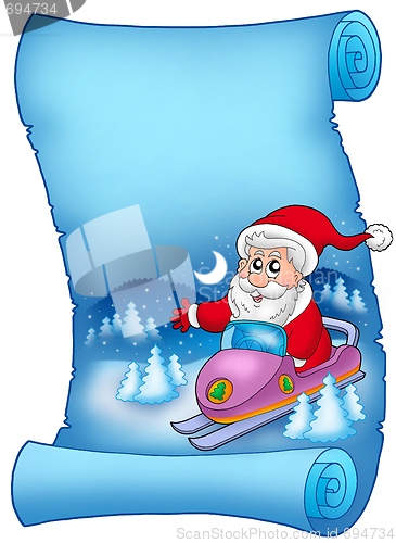 Image of Blue parchment with Santa Claus 8