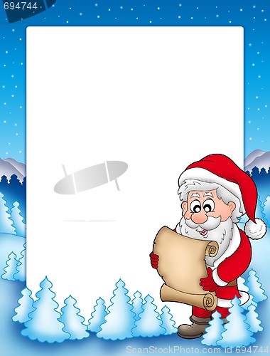 Image of Frame with Santa and parchment