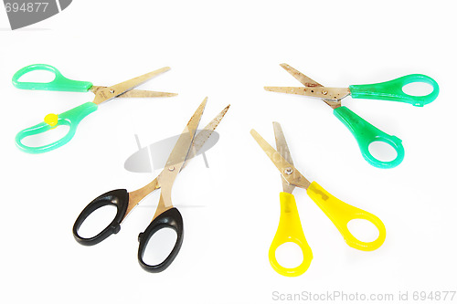 Image of Office tools. Scissors isolated on white.