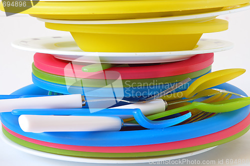 Image of The dishware. Stack of plates