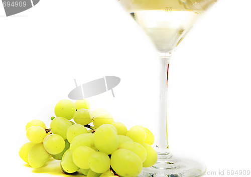 Image of Very sweet white wine in the martini glasses isolated on white 