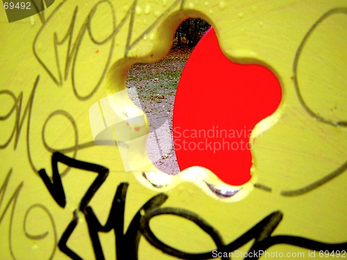 Image of abstract grafitti forms and colours