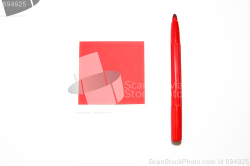 Image of The concept of creativity. Red sticker isolated on white
