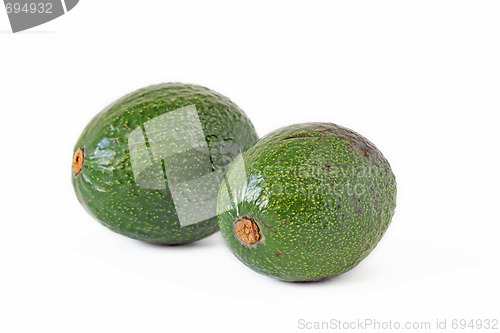 Image of Green avocado isolated on white