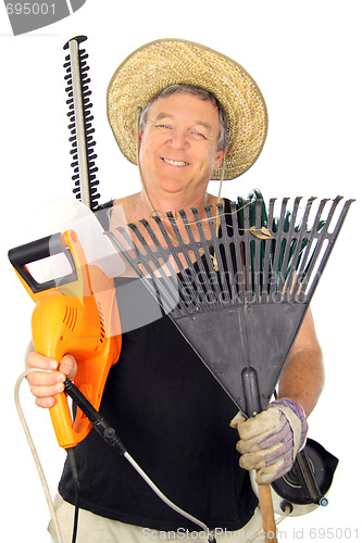 Image of Happy Middle Aged Gardener