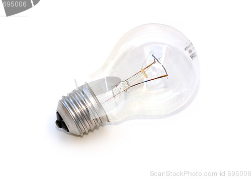 Image of Clear light bulb with filament showing