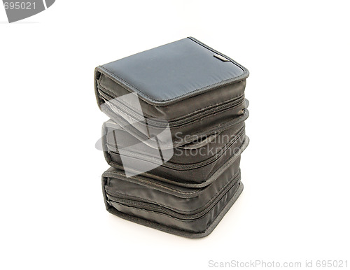 Image of CD case stack isolated over white