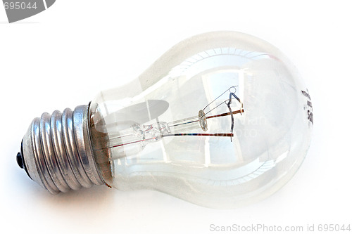 Image of Clear light bulb with filament showing