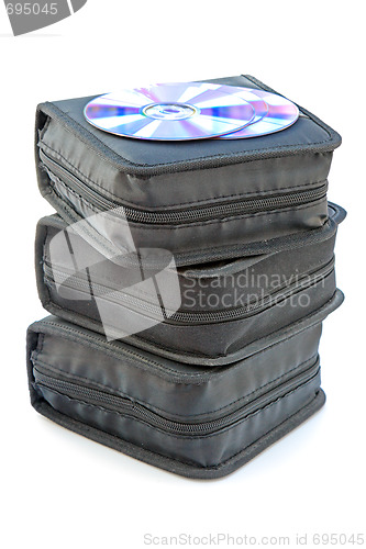 Image of CD case stack isolated over white