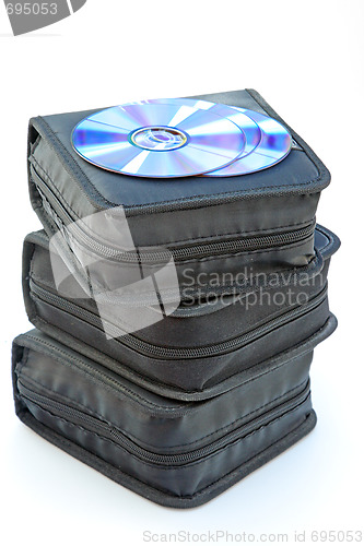 Image of CD case stack isolated over white