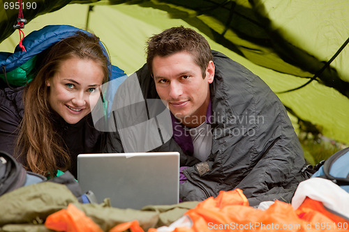 Image of Camping with Computer