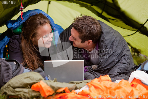 Image of Camping with Computer