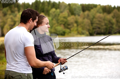 Image of Man and Woman Fishing