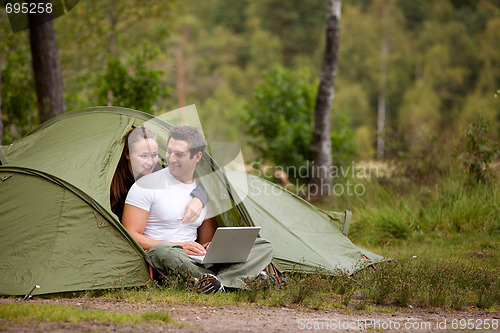 Image of Camping with Computer