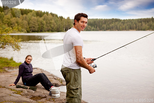 Image of Fishing on Camping Trip