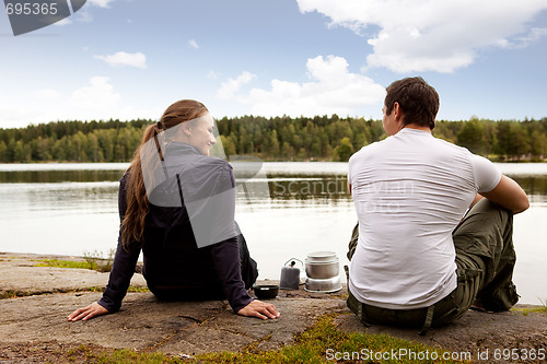 Image of Man and Woman Camping