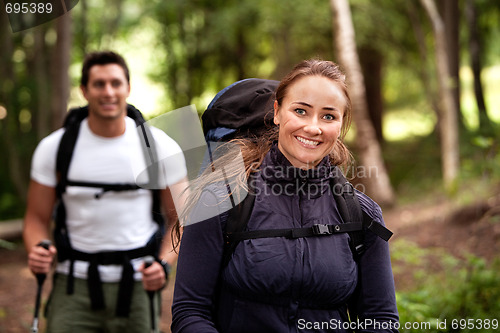 Image of Female Camping Portrait