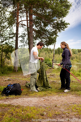 Image of Setting up Tent