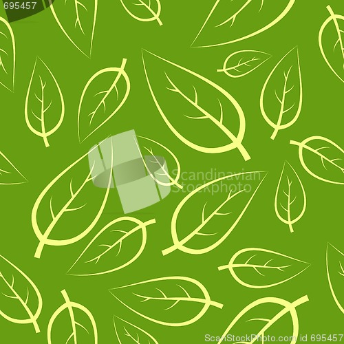 Image of Fresh green leafs seamless pattern
