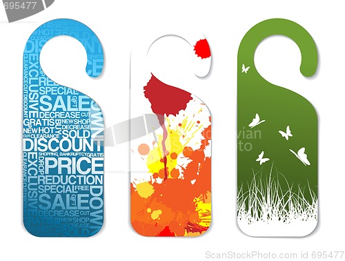 Image of Set of various paper tags