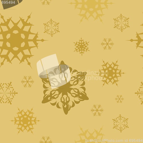 Image of Winter - golden christmas seamless pattern