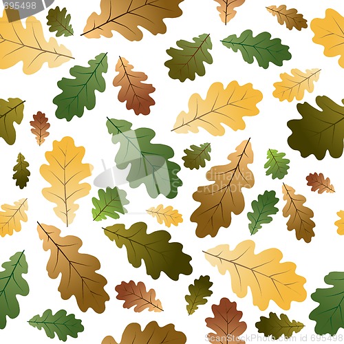 Image of Oak leafs seamless pattern
