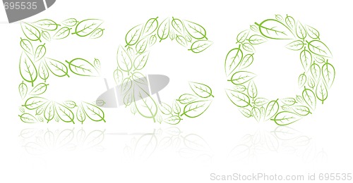 Image of Eco lettering made from green leafs