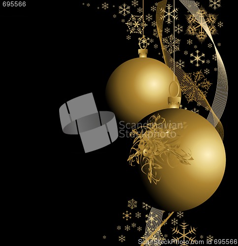 Image of Golden Christmas bulbs