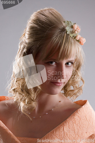 Image of Bride in cream dress. Portrait 1