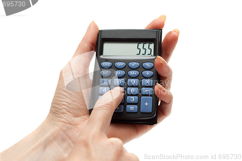 Image of Calculator in hand 555