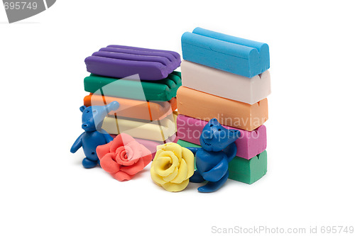Image of Plasticine of the toy and plates