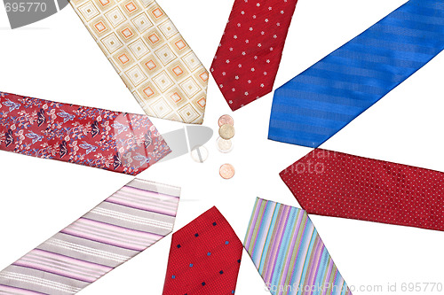 Image of Male ties put around, euro, cent