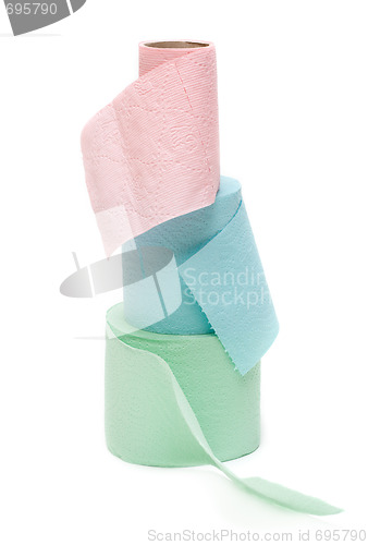 Image of Three rolls of the toilet paper