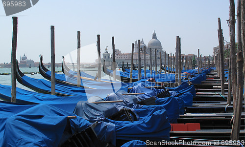 Image of Gondolas in Grand Canal in Venice, Italy 