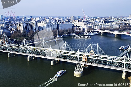 Image of Hungerford Bridge seen from London Eye