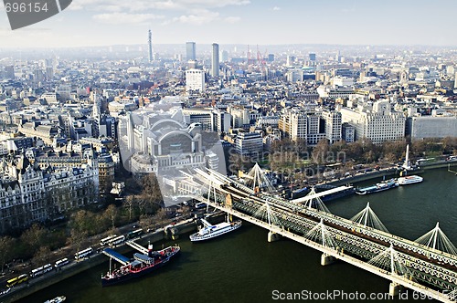 Image of Hungerford Bridge seen from London Eye