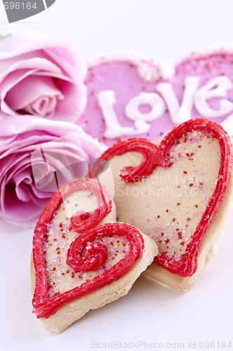 Image of Valentines cookies and roses