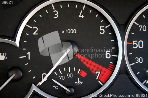 Image of European car speedometer